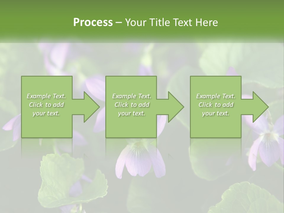 A Group Of Purple Flowers With Green Leaves PowerPoint Template