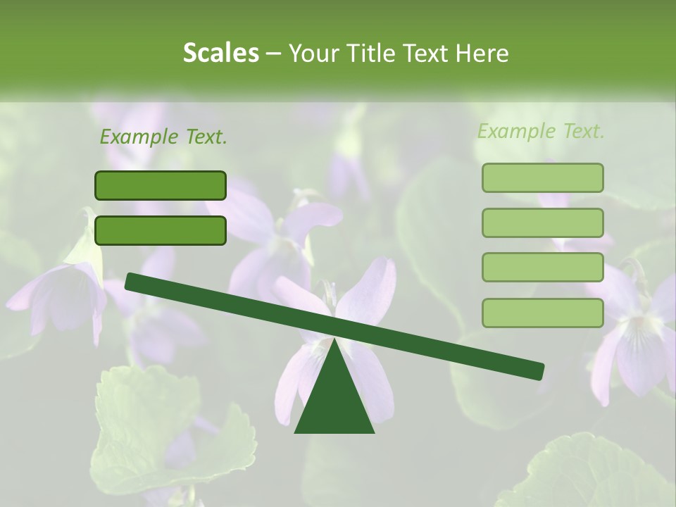 A Group Of Purple Flowers With Green Leaves PowerPoint Template