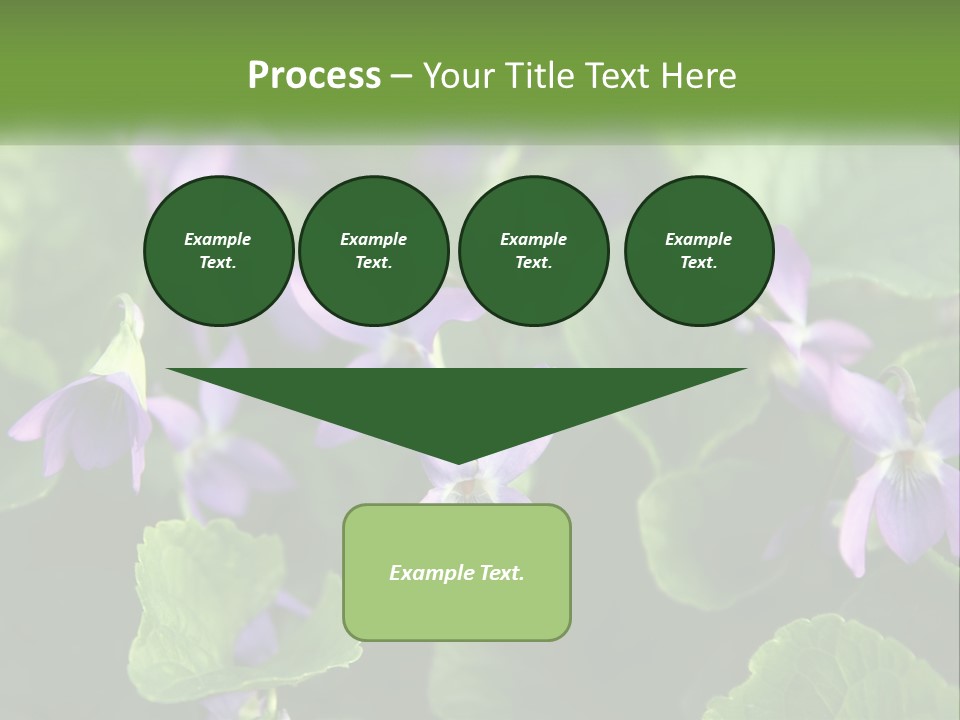 A Group Of Purple Flowers With Green Leaves PowerPoint Template