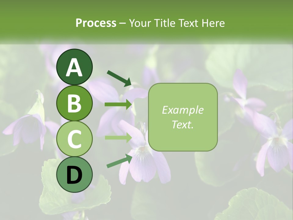 A Group Of Purple Flowers With Green Leaves PowerPoint Template