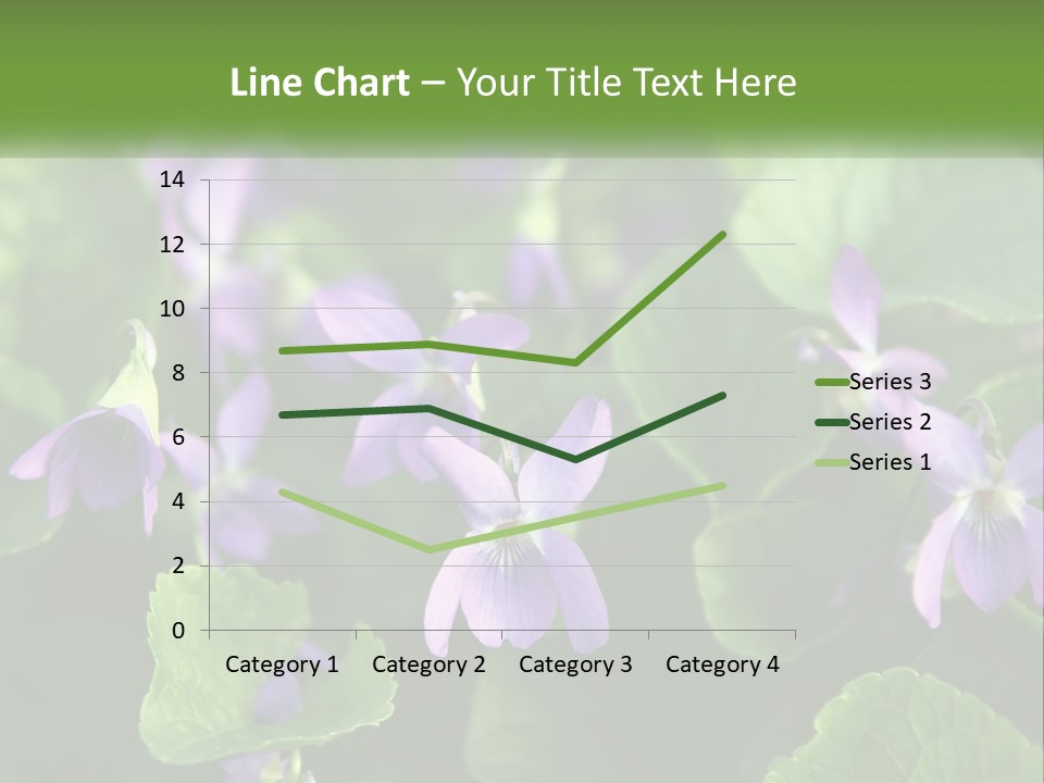 A Group Of Purple Flowers With Green Leaves PowerPoint Template