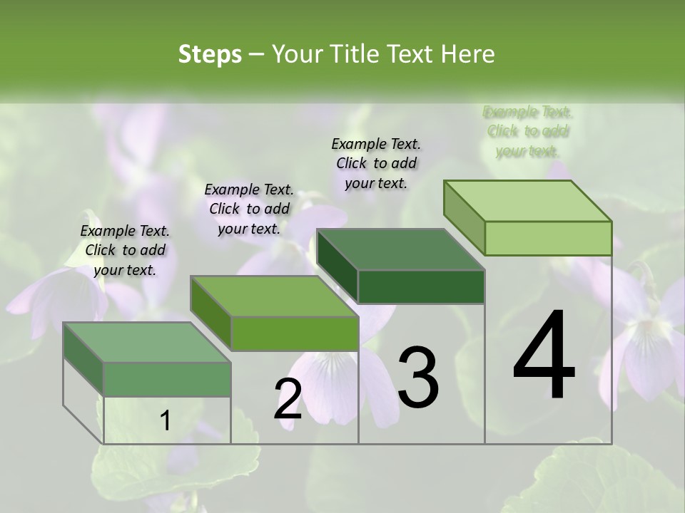 A Group Of Purple Flowers With Green Leaves PowerPoint Template