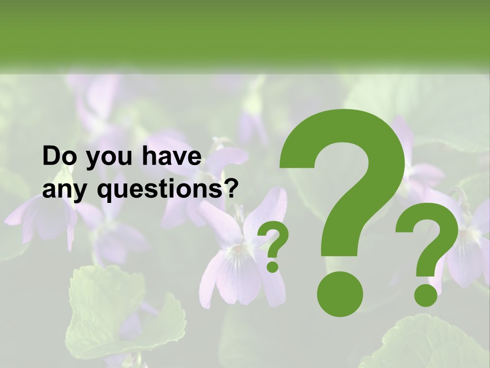A Group Of Purple Flowers With Green Leaves PowerPoint Template
