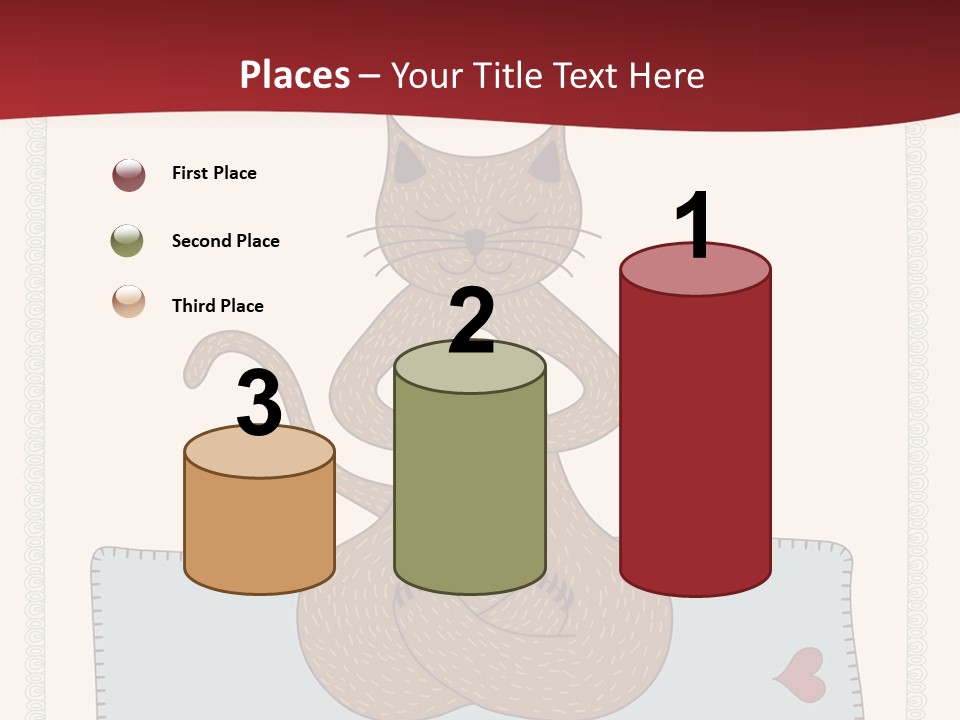 A Brown Cat Sitting On Top Of A Blue Pillow PowerPoint Template