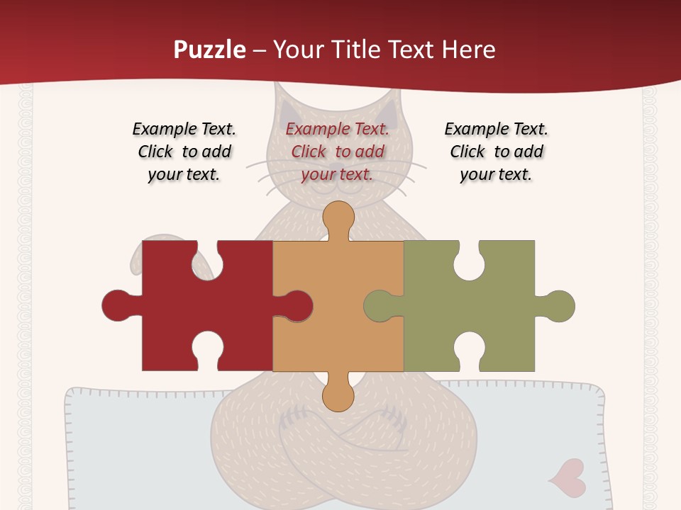 A Brown Cat Sitting On Top Of A Blue Pillow PowerPoint Template