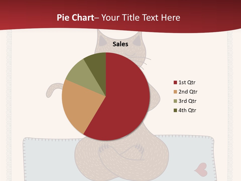 A Brown Cat Sitting On Top Of A Blue Pillow PowerPoint Template