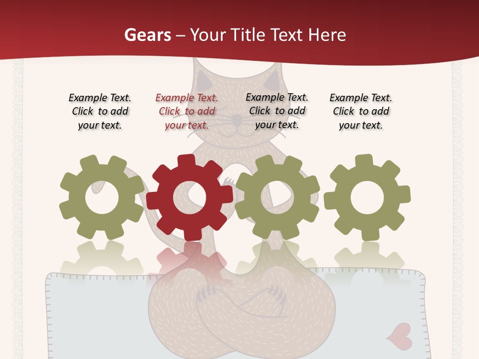 A Brown Cat Sitting On Top Of A Blue Pillow PowerPoint Template