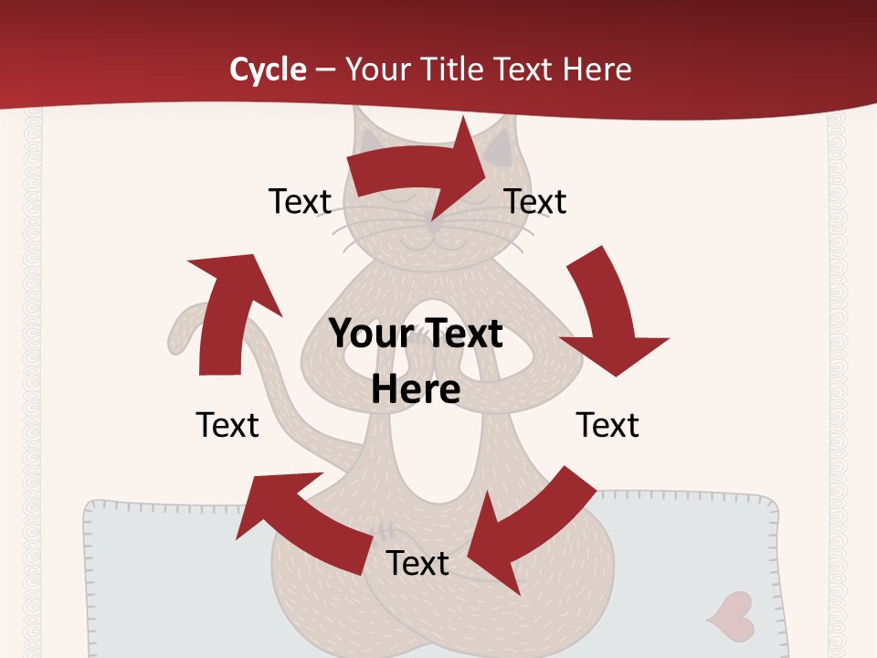 A Brown Cat Sitting On Top Of A Blue Pillow PowerPoint Template