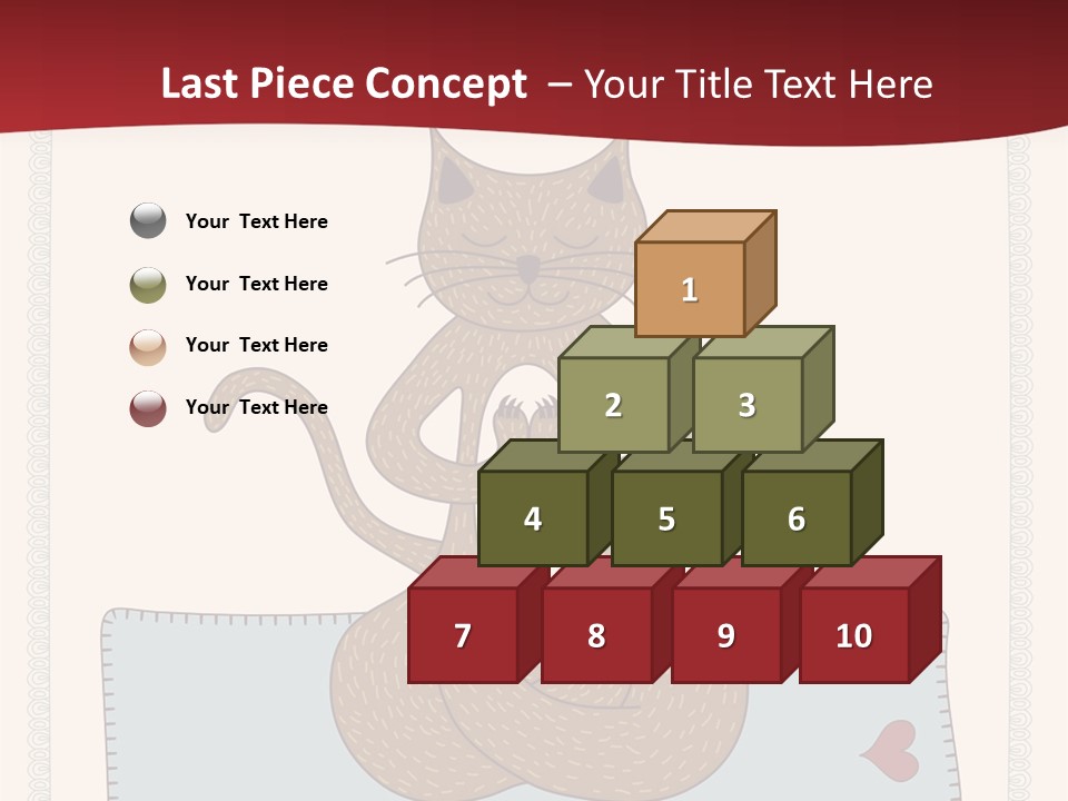 A Brown Cat Sitting On Top Of A Blue Pillow PowerPoint Template