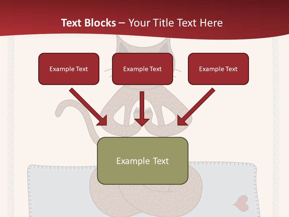 A Brown Cat Sitting On Top Of A Blue Pillow PowerPoint Template