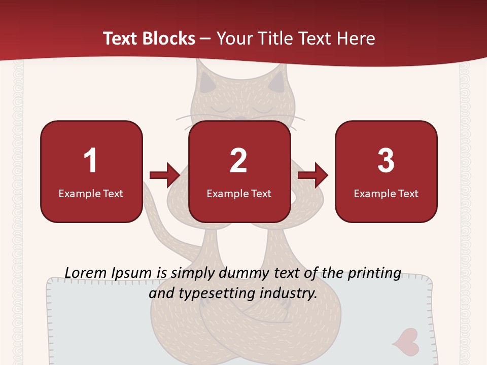 A Brown Cat Sitting On Top Of A Blue Pillow PowerPoint Template