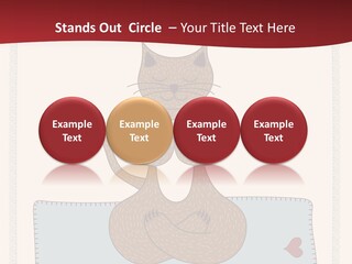 A Brown Cat Sitting On Top Of A Blue Pillow PowerPoint Template