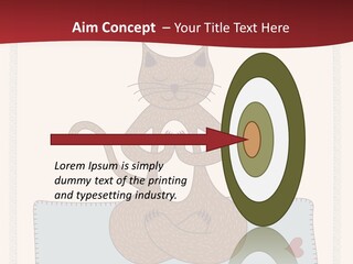 A Brown Cat Sitting On Top Of A Blue Pillow PowerPoint Template