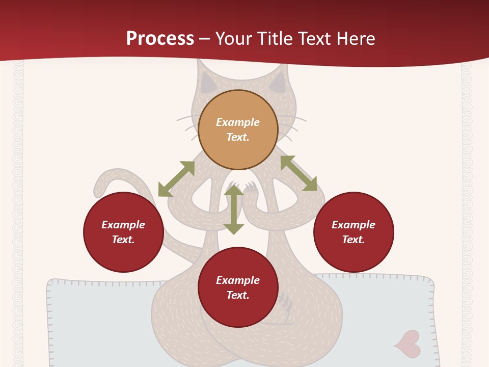 A Brown Cat Sitting On Top Of A Blue Pillow PowerPoint Template