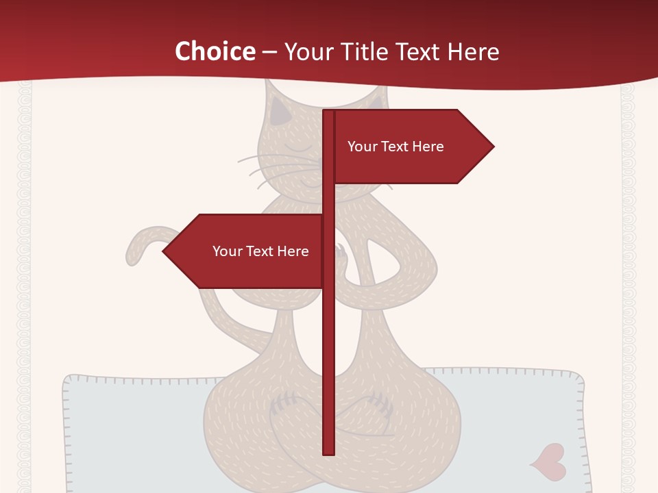 A Brown Cat Sitting On Top Of A Blue Pillow PowerPoint Template