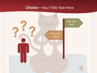 A Brown Cat Sitting On Top Of A Blue Pillow PowerPoint Template