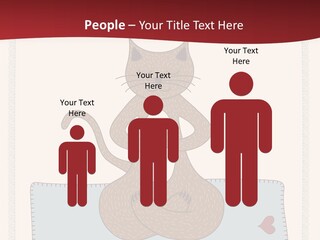 A Brown Cat Sitting On Top Of A Blue Pillow PowerPoint Template