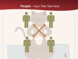 A Brown Cat Sitting On Top Of A Blue Pillow PowerPoint Template