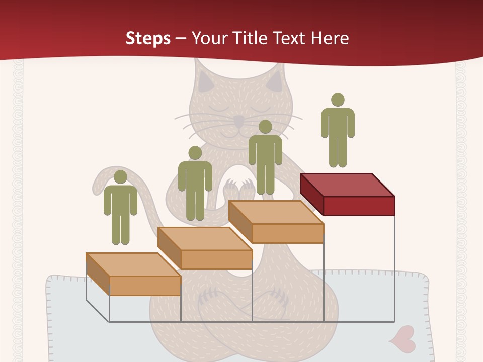 A Brown Cat Sitting On Top Of A Blue Pillow PowerPoint Template