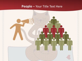 A Brown Cat Sitting On Top Of A Blue Pillow PowerPoint Template