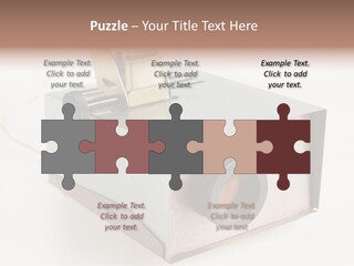 A Small Projector With A Camera Attached To It PowerPoint Template