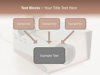 A Small Projector With A Camera Attached To It PowerPoint Template