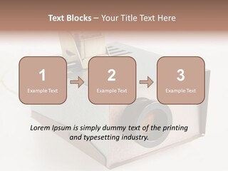 A Small Projector With A Camera Attached To It PowerPoint Template