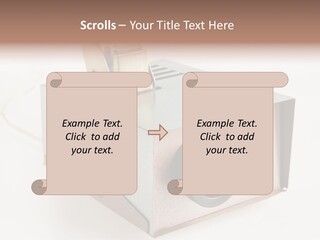 A Small Projector With A Camera Attached To It PowerPoint Template