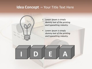 A Small Projector With A Camera Attached To It PowerPoint Template