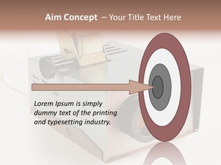 A Small Projector With A Camera Attached To It PowerPoint Template