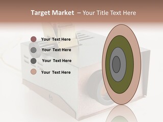 A Small Projector With A Camera Attached To It PowerPoint Template