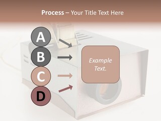 A Small Projector With A Camera Attached To It PowerPoint Template