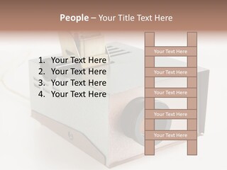 A Small Projector With A Camera Attached To It PowerPoint Template