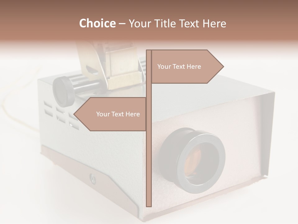 A Small Projector With A Camera Attached To It PowerPoint Template