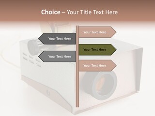 A Small Projector With A Camera Attached To It PowerPoint Template