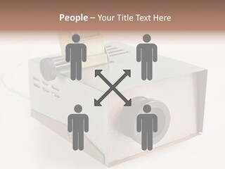 A Small Projector With A Camera Attached To It PowerPoint Template