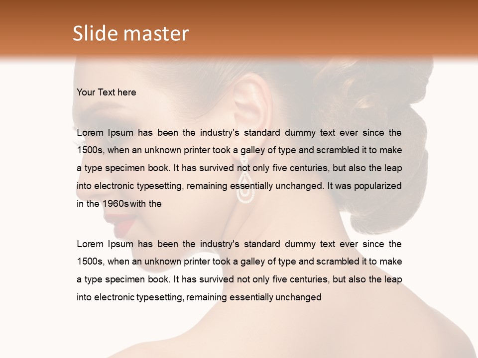 A Woman In A Dress With Her Hair In A Bun PowerPoint Template