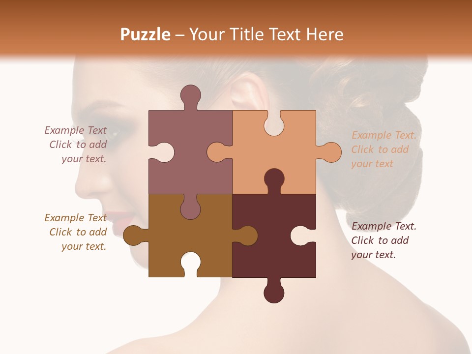 A Woman In A Dress With Her Hair In A Bun PowerPoint Template