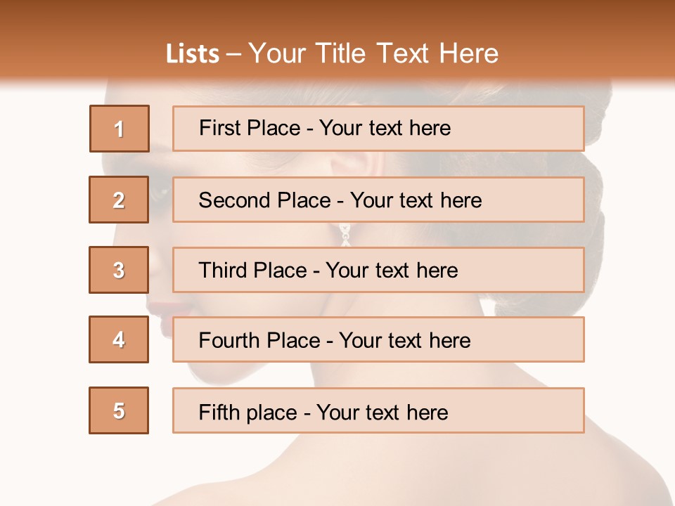 A Woman In A Dress With Her Hair In A Bun PowerPoint Template