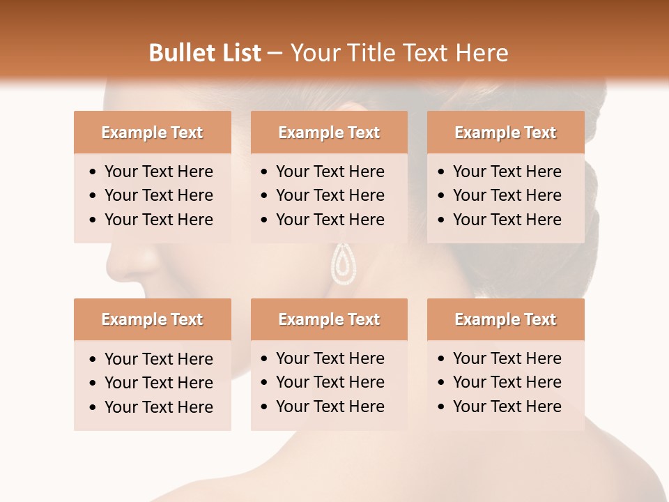 A Woman In A Dress With Her Hair In A Bun PowerPoint Template