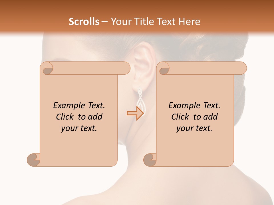 A Woman In A Dress With Her Hair In A Bun PowerPoint Template