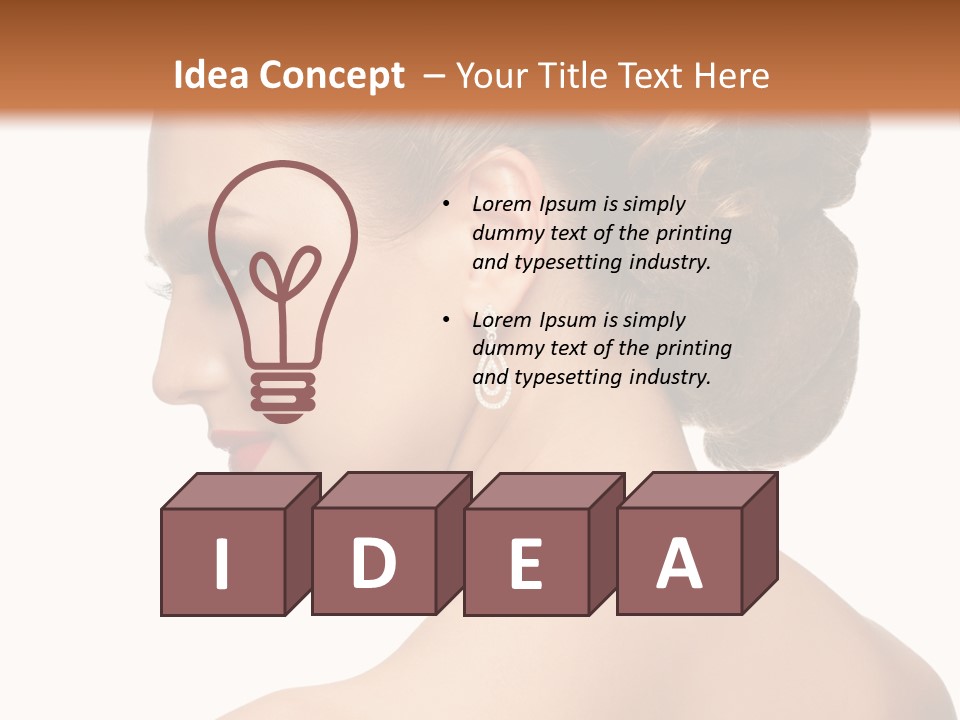 A Woman In A Dress With Her Hair In A Bun PowerPoint Template