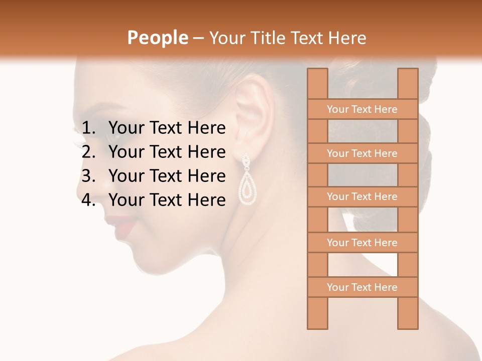 A Woman In A Dress With Her Hair In A Bun PowerPoint Template