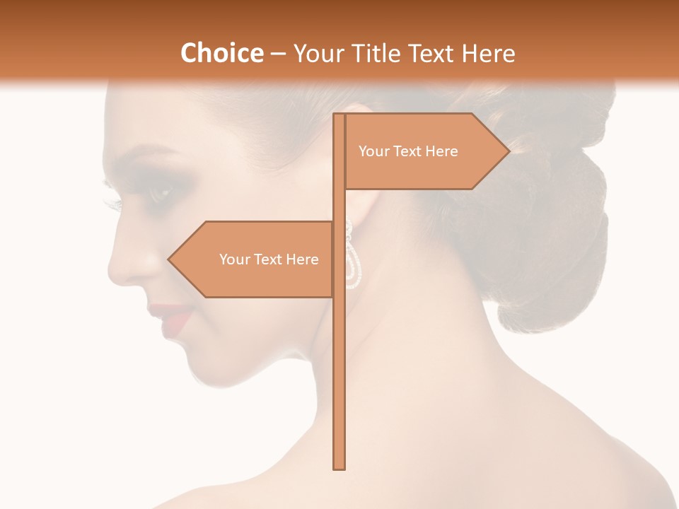 A Woman In A Dress With Her Hair In A Bun PowerPoint Template