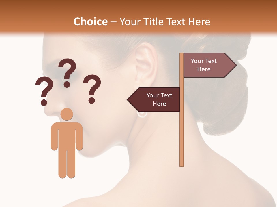 A Woman In A Dress With Her Hair In A Bun PowerPoint Template