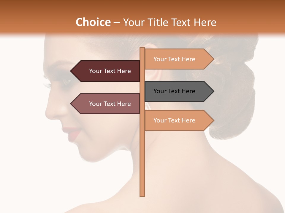 A Woman In A Dress With Her Hair In A Bun PowerPoint Template