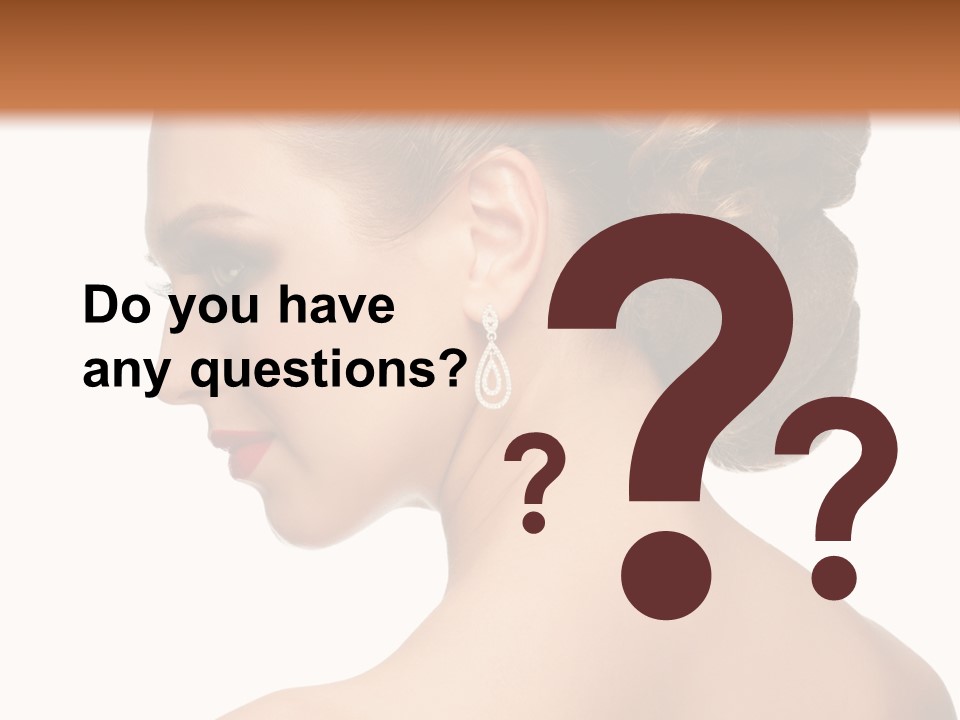 A Woman In A Dress With Her Hair In A Bun PowerPoint Template