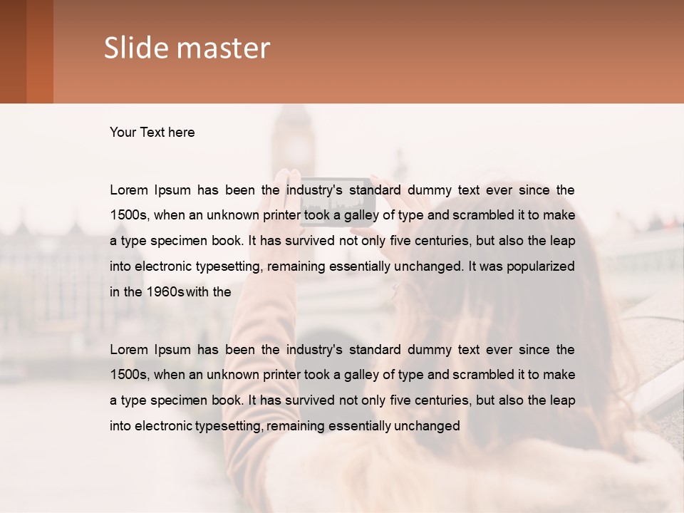 A Woman Taking A Picture With Her Cell Phone PowerPoint Template