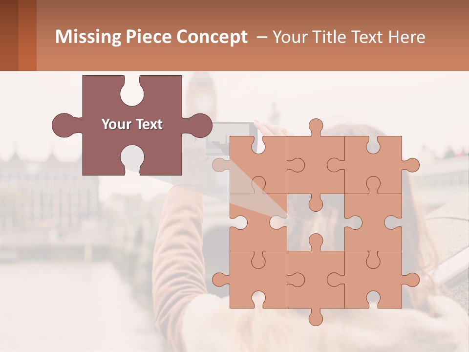 A Woman Taking A Picture With Her Cell Phone PowerPoint Template