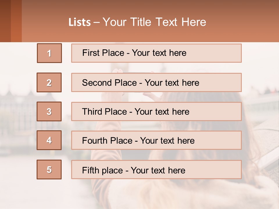 A Woman Taking A Picture With Her Cell Phone PowerPoint Template